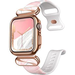 i-Blason Armband met beschermhoes voor Apple Watch 7/6/SE/5/4 [45/44 mm], elegante bescherming met glitter [Cosmo Luxe] Bumper met verstelbare riem, Meth