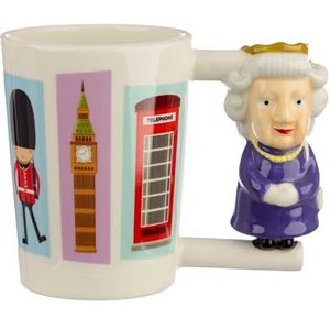 Puckator Thee- en koffiemok van keramiek met handvat in de vorm van een souvenir uit Londen - Grappige woonaccessoires - Leuke cadeaus voor vriendin - Grote mokken voor mannen en vrouwen -