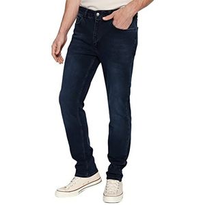 Trendyol Jean pour homme, coupe droite, taille normale, bleu marine, taille 32, bleu marine, 50