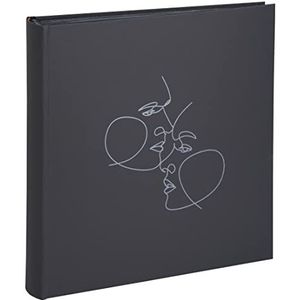 EXACOMPTA - Ref. 16078E - Fotoalbum met boek kunst - 300 foto's - 60 zwarte pagina's - Formaat 29 x 32 cm - Omslag van kunstleer in mat zwart met glanzende markering