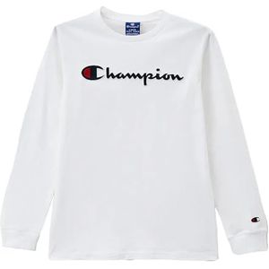 Champion - 305771 CHA WW001 Wht- Crewneck shirt met lange mouwen voor kinderen - 305771 CHA WW001 Wht, Wit.
