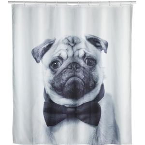 Wenko Douchegordijn Pugy 200 X 180 Cm Polyester Grijs/zwart