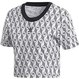 adidas Cropped T-shirt voor dames, Zwart/Wit