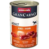 animonda Gran Carno Adult hondenvoer, nat voer voor volwassenen honden, rund+ kip, 6 x 400 g