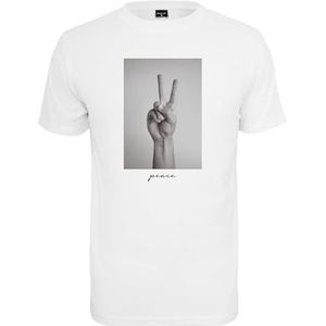 Mister Tee Peace Sign T-shirt voor heren, Wit