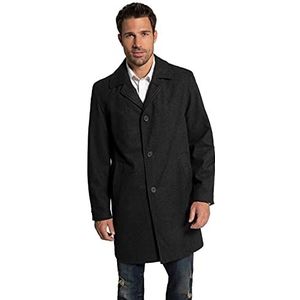 JP 1880 Heren grote maten Menswear L-8XL tot 7XL | wollen jas | knoopsluiting | reverskraag | voering | 2 zakken | 705472, Antraciet