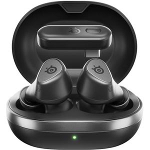 SteelSeries Arctis GameBuds™ voor PlayStation, draadloze gaming-hoofdtelefoon, 2,4 GHz + BT 5.3, ANC/transparant, IP55 waterbestendigheid, 40 uur batterij, draadloos opladen, PS5, PC, switch, mobiel