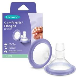 Lansinoh 2 stuks Comfort Fit tepels, 21 mm, voor melkpompen, 1 stuk