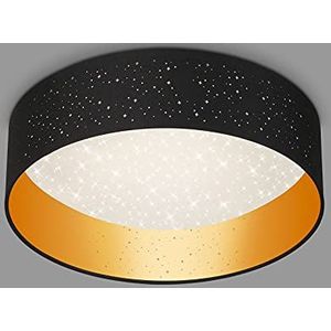 Briloner Leuchten Led-plafondlamp met sterreneffect, 18 W, 2200 lm, 4000 K, zwart/goud, Ø 40 cm