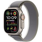 Apple Watch Ultra 2 (49 mm GPS + Cellular) Smartwatch met robuuste titanium behuizing en gesp Trail groen/grijs S/M. Fysieke activiteitstracker, zeer nauwkeurige GPS, actieknop, koolstofneutraal