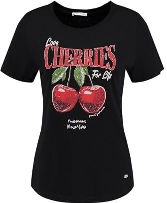 KEYLARGO WT Fruit Round T-shirt pour femme, Noir (1100), XL