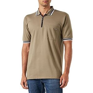 Trigema Polo zippé pour homme, taupe, 5XL