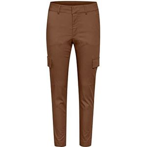 KAFFE Women's Trousers Cargo Pants Slim Fit Cropped Length Regular Waist Femme, Soft Silt, 44