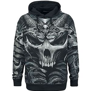 Spiral - Skull Armour - sweatshirt met capuchon - motief bedrukt - zwart, zwart.