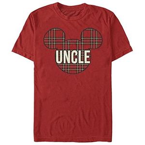 Disney Unisex T-Shirt Mickey Classic-Uncle Holiday Patch Organic Korte Mouw Rood, XL, ROT