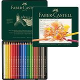 Faber-Castell 110024 - Polychromos kleurpotlood Multicolor metalen doos van 24 stuks, verpakking van 1