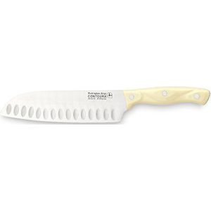 Rockingham Forge Essentials Santoku-mes, honingraat, 18 cm, roestvrij staal, handvat van bakeliet met ivooreffect