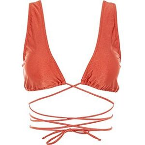 Trendyol Haut de bikini en tricot coupe droite pour femme, carrelage., 48