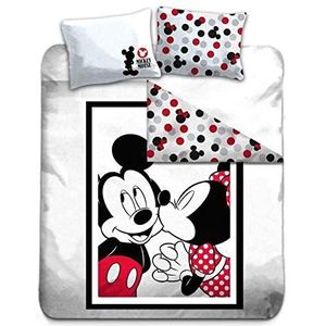 Gamesland Disney - Beddengoed 240 x 220 cm – Mickey & Minnie '100% Katoen' Wit