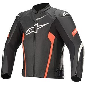 Alpinestars Faster V2 Airflow motorjack leren jas zwart rood 52