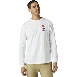 Fox Racing Langdurig Premium T-shirt Honda Wing, Optic White, S Heren, Optic White, S, Optisch Wit