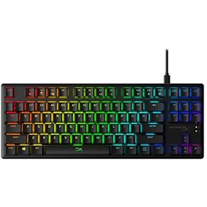 HyperX Alloy Origins Core, mechanisch gamingtoetsenbord zonder cijferblok, compacte vormfactor, HyperX Blue, RGB-led-achtergrondverlichting (US lay-out)