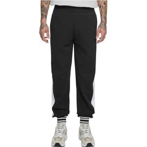 Urban Classics Pantalon de jogging rétro pour homme - Look rétro - Coupe droite - Avec bandes - Disponible en tailles S à 5XL, Noir, XL