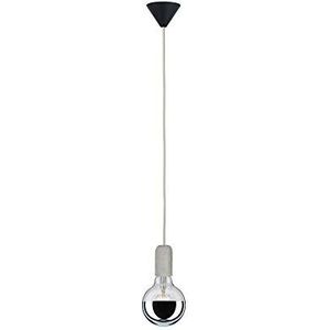 Paulmann 50332 hanglamp, 2 m, geweven kabel, baldakijn, zwart, max. 60 W, plafondlamp, grijs, zwart licht, beton, hanglamp kunststof E27