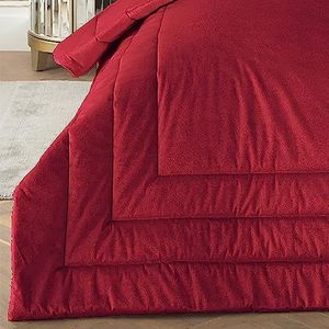 Laurence Llewelyn-Bowen Sprei van fluweel, bordeauxrood, (220 x 150 cm), luxe dekbedovertrek, sprei van superzacht fluweel,