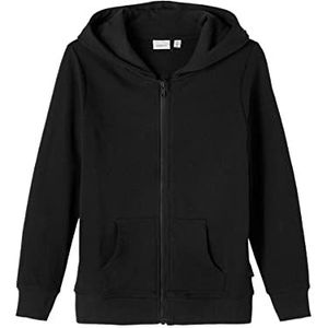 NAME IT NKMNESWEAT CARD W HOOD UNB NOOS jongens Hoodie-jas, Zwart, 116