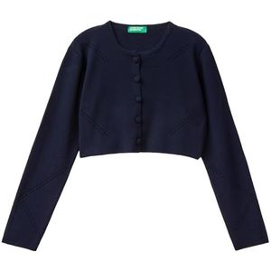 United Colors of Benetton Pull Cardigan Filles et Filles, bleu, 160