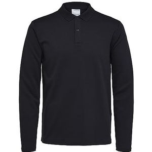 SELECTED HOMME Slhslim-toulouse Ls Polo Noos Poloshirt voor heren, zwart.