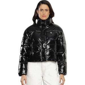 Calvin Klein Jeans Glanzend kort donsjack Gewatteerde jassen voor dames, Zwart