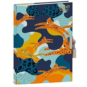 Quo Vadis - Collectie: Animalascot – dagboek – papier wit gelinieerd – sluiting met hangslot en sleutels voor het opbergen van de geheimen – formaat 12 x 17 cm – Jungle