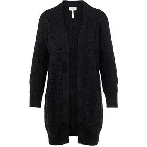 Object Objnova Stella L/S Gebreid Cardigan Noos Damesvest, zwart.