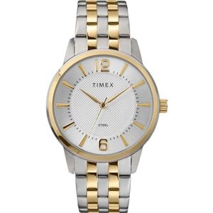 Timex Klassiek herenhorloge van roestvrij staal 40 mm, Tweekleurig, Gekleed horloge