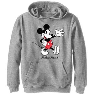 Disney Mickey Mouse Cursieve Tekst Circle Logo Boys Hoodie Grijs Meliert Athletic S, atletisch grijs gemêleerd