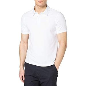 Blauer Kraag van heren T-shirt popeline, wit (100 optisch wit)