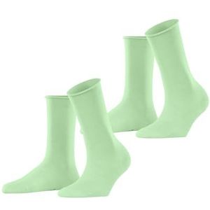 ESPRIT Dames Basic Pure 2-pack ademende sokken biologisch duurzaam katoen zachte randen zonder druk op het been geschikt voor diabetici multipack 2 paar, Groen (After Eight 7134)