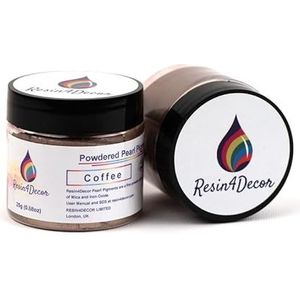 RESIN4DECOR Coffee Metallic Pigment op basis van parelmoer mica poeder, voor projecten van epoxyhars, sieraden, knutselprojecten, tafel, tablets, baksteen, epoxyverf, 25 g