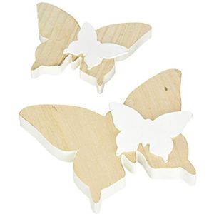 HEITMANN DECO 2 stempels van hout met kleine stempels – decoratieve figuren ALS Pasen – en lentedecoratie – natuur, wit