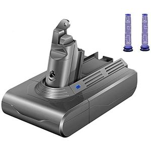 V6 Reserveaccu voor Dyson V6 DC62 DC58 DC59 DC61 DC72 DC74 SV03 SV05 SV06 SV07 SV09 met 2 filters, 21,6 V 4600 mAh