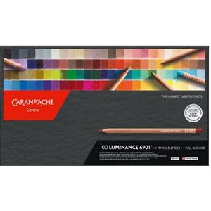 Caran d'Ache Luminance Box – 100 gesorteerd, waaronder 1 potloodmixer, 1 complete mixer J6901800, meerkleurig
