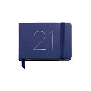 Miquelrius - Agenda 2021 Chester - Castellano, Semaine Vue, Taille 74 x 105 mm (SV), Papier 70 g, Couverture en simili cuir, Bleu