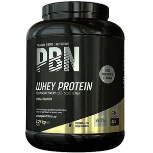 PBN Premium Body Nutrition Whey Protéine en Poudre, 2.27kg Vanille, Nouvelle saveur améliorée