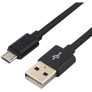 everActive Micro USB-kabel van nylon voor snel opladen tot 2,4 A, zwart, 100 cm, model CBB-1MB