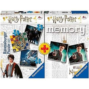Grappige set met 4 puzzels (1 x Memory + 3 x Harry Potter) - Ravensburger