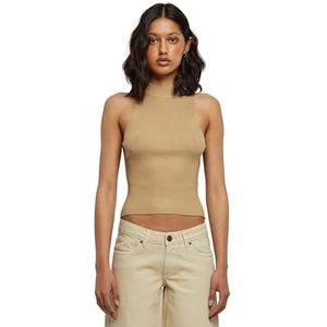 Urban Classics Dames T-shirt met korte mouwen, Beige Union