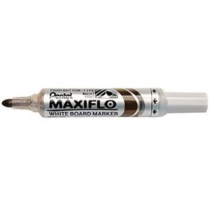 Pentel Maxiflo Whiteboard-markers, conisch, brede punt, bruin, 12 stuks