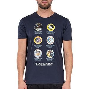 ALPHA INDUSTRIES Apollo Mission T-shirt met korte mouwen voor heren, Blauw